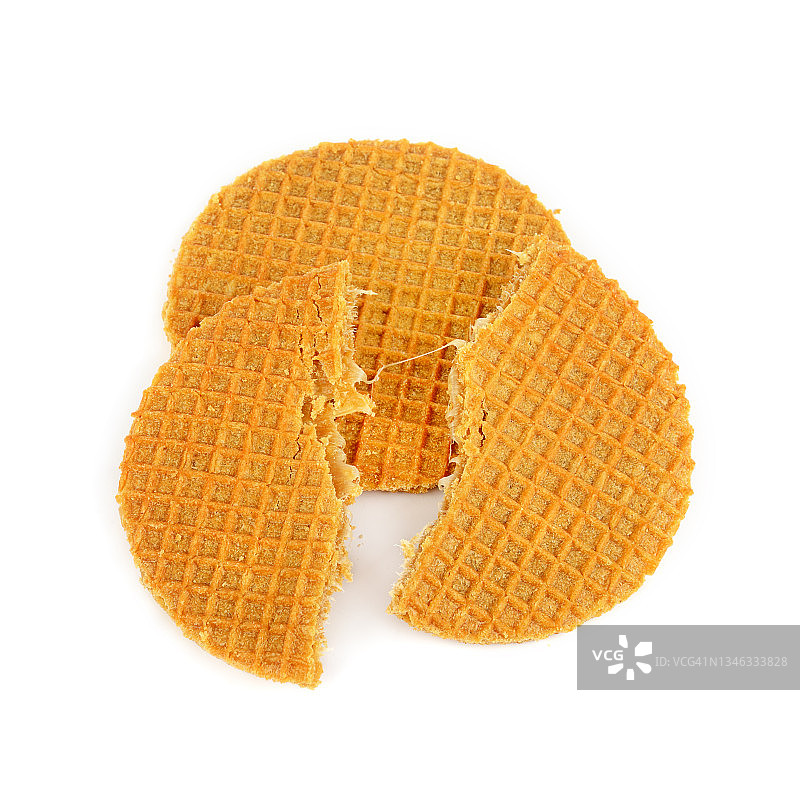 诱人的比利时华夫饼，白色背景图片素材