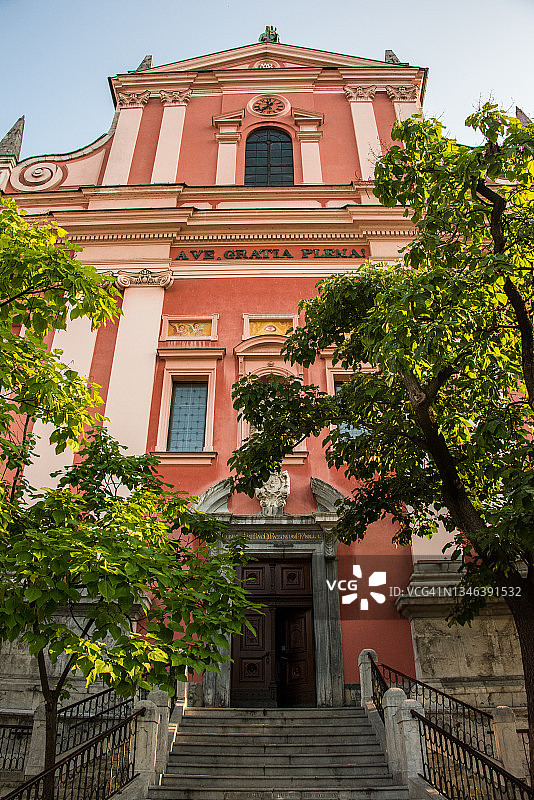 卢布尔雅那报喜方济各会教堂图片素材