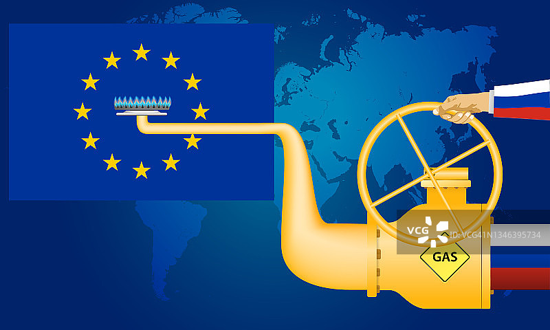 俄罗斯到欧盟的天然气管道矢量图图片素材