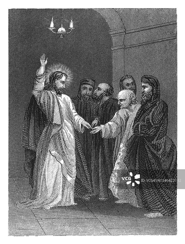 贡金的古老雕刻插图图片素材