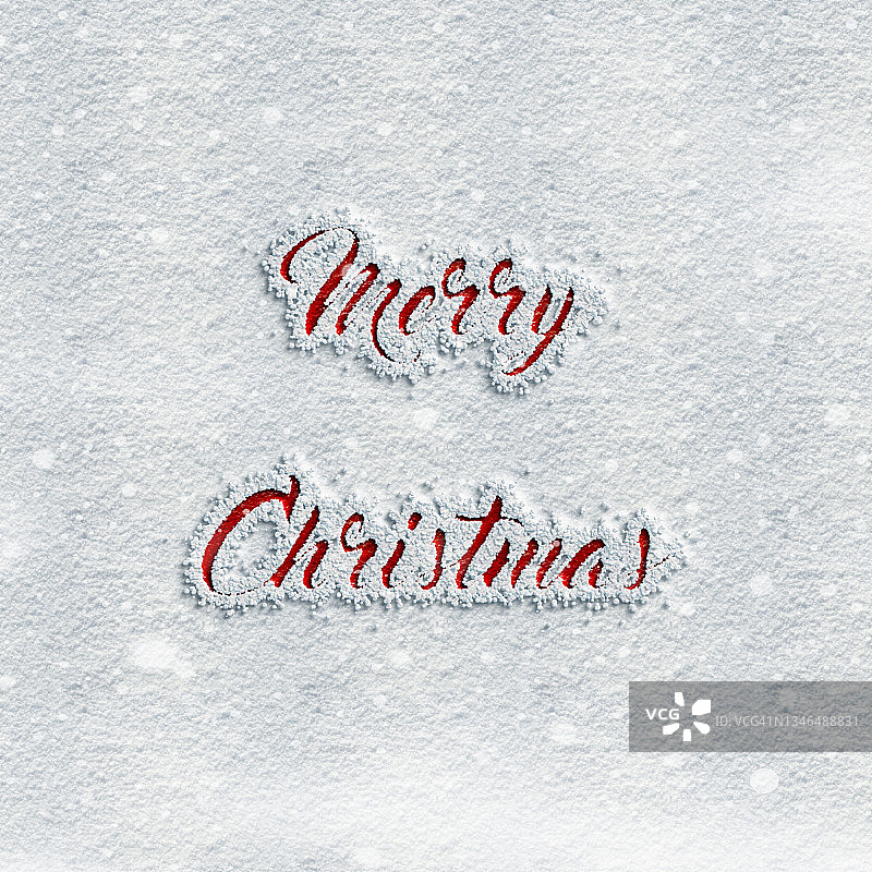 雪地里的圣诞快乐字样图片素材