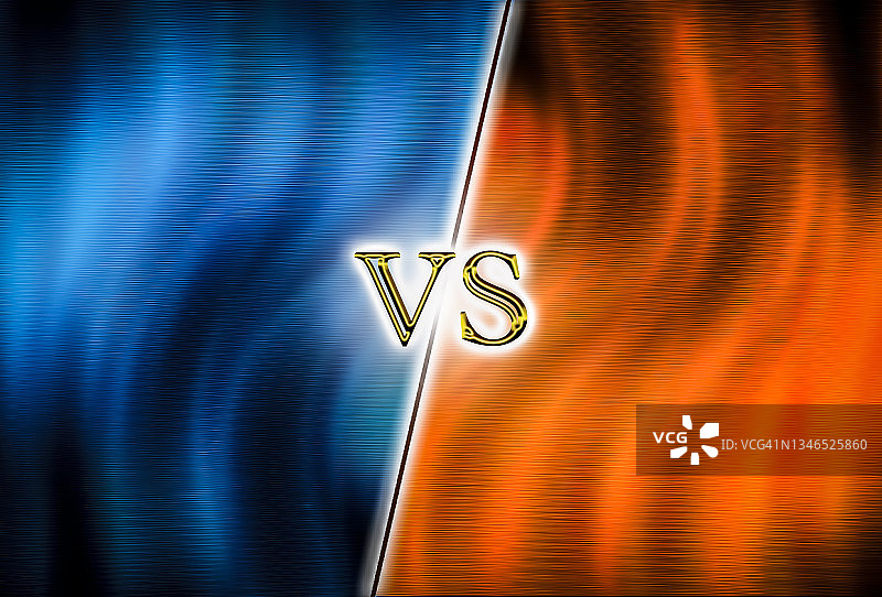 蓝色火焰背景对战文字灯光效果。概念：竞技游戏，战斗，体育，标题banner图片素材