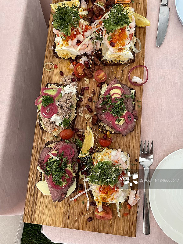 丹麦传统开口三明治图片素材