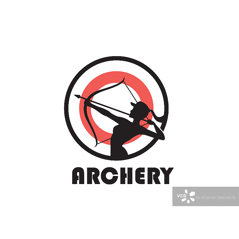 射箭女孩标志图片素材