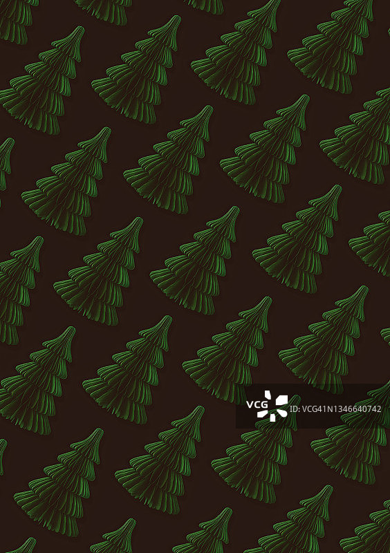 复古纸质圣诞树装饰品图片素材