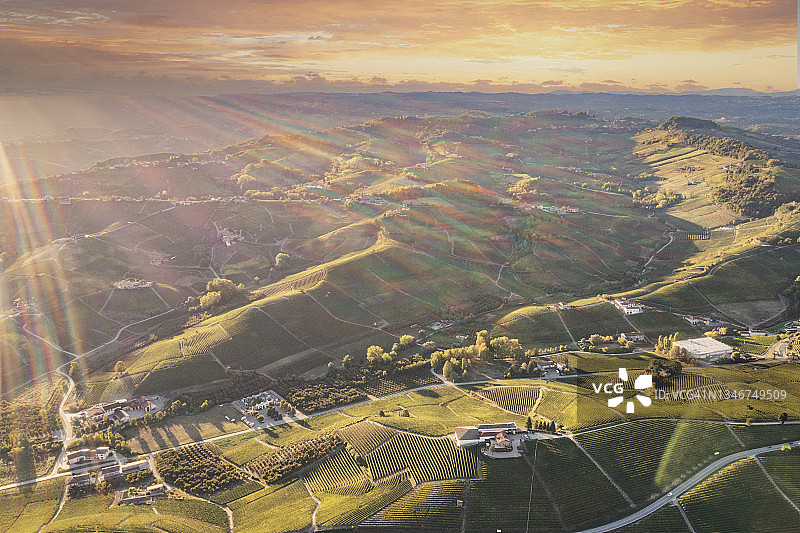 意大利北部山丘上的葡萄园图片素材