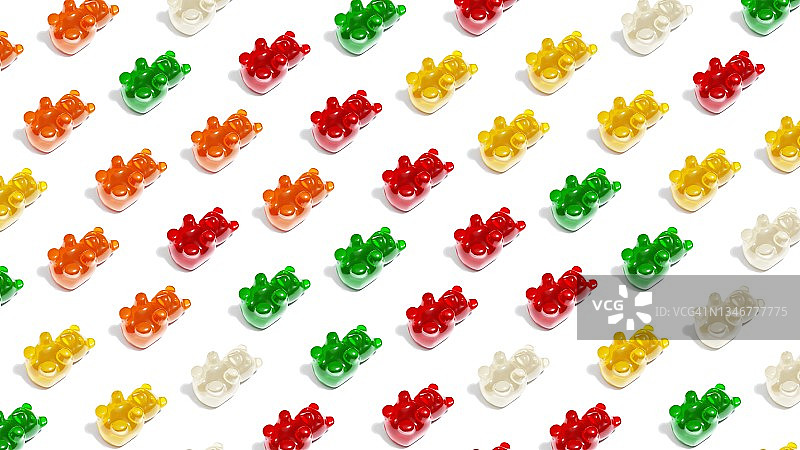 白色背景上的小熊软糖图案图片素材