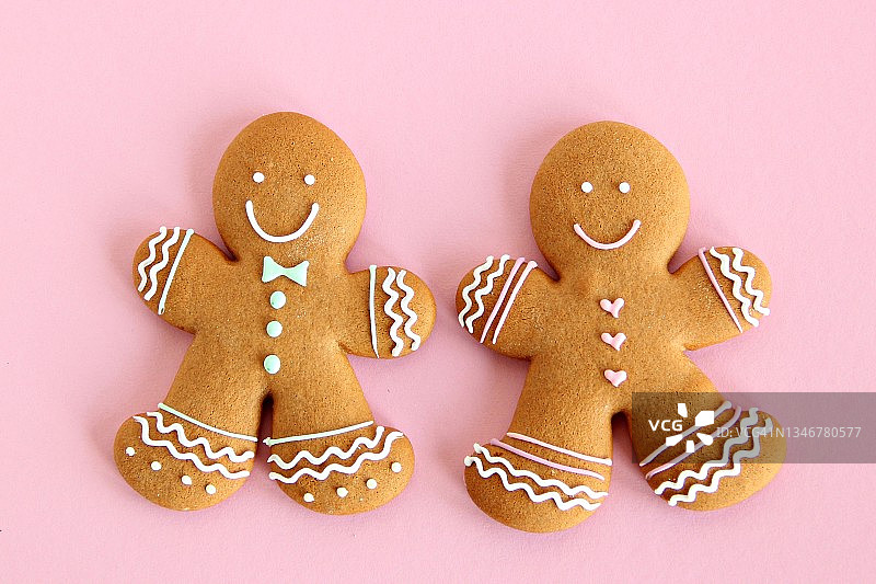 姜饼小人和姜饼女人图片素材