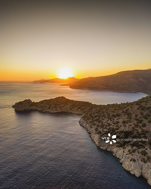 爱琴海海湾日落图片素材