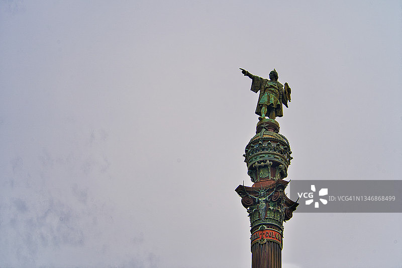 哥伦布纪念碑，西班牙巴塞罗那图片素材