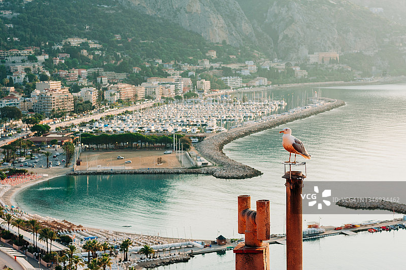 法国芒通的日出景观照片图片素材