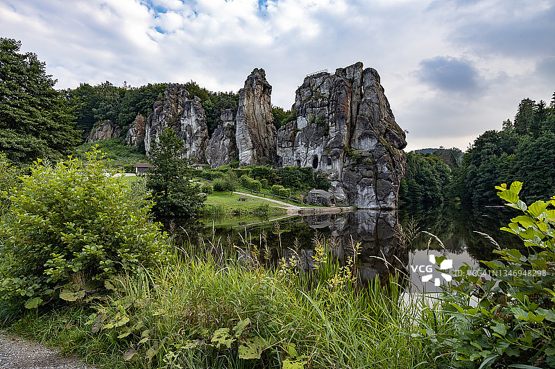 Externsteine和Wiembecketeich（德国北莱茵-威斯特法伦州）图片素材