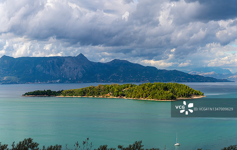 希腊科孚岛的拉扎雷托岛图片素材