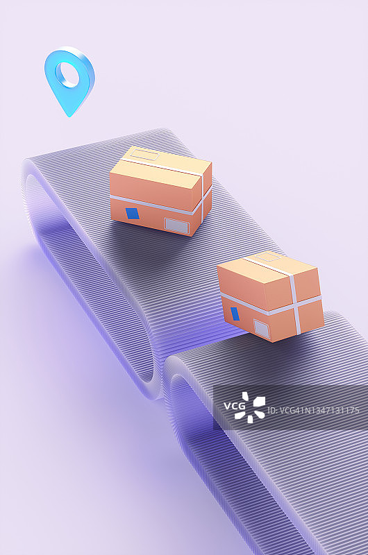 互联网追踪传送带包裹运输概念图片素材