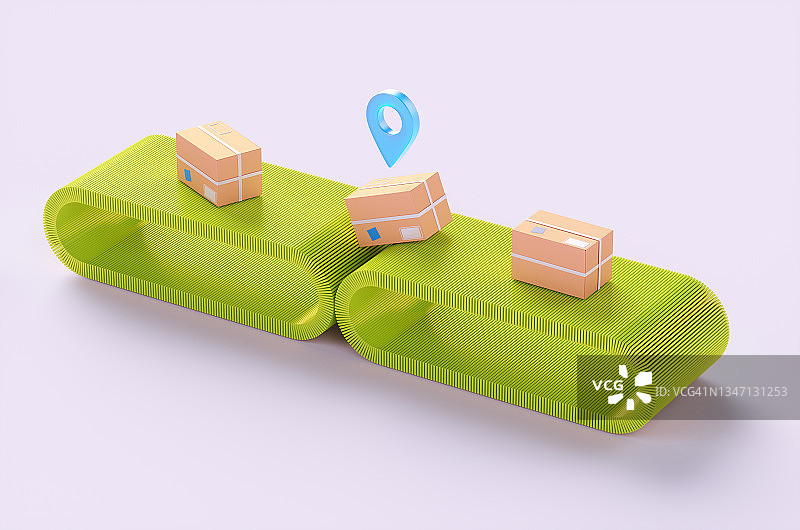 互联网追踪传送带包裹运输概念图片素材
