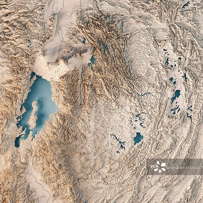 卢旺达3D地形图图片素材