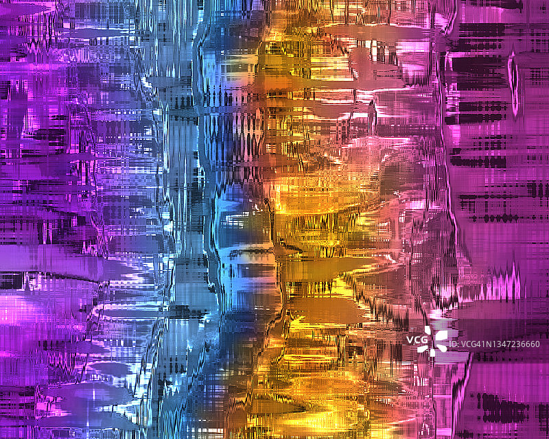抽象条纹蓝紫色金属流动全息霓虹彩色背景图片素材