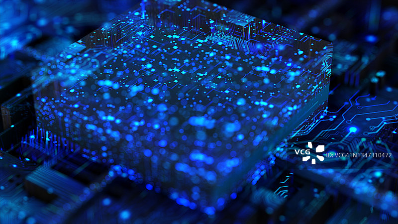 处理器芯片技术环境区块链概念图片素材