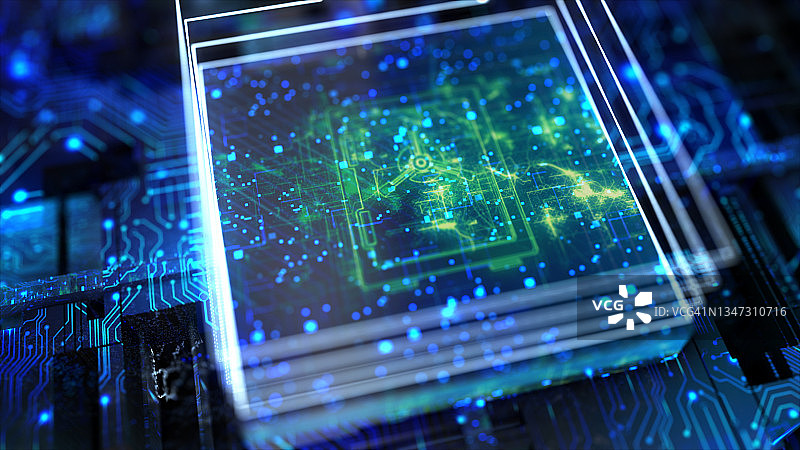 区块链、比特币、数字处理器、网络安全问题图片素材