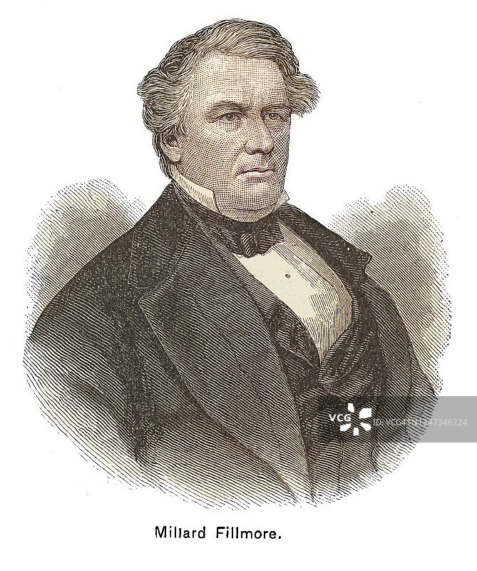 米勒德·菲尔莫尔肖像，美国第13任总统，1850年至1853年任期图片素材
