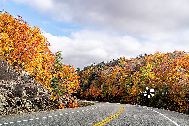 加拿大安大略省阿冈昆省立公园的秋色图片素材