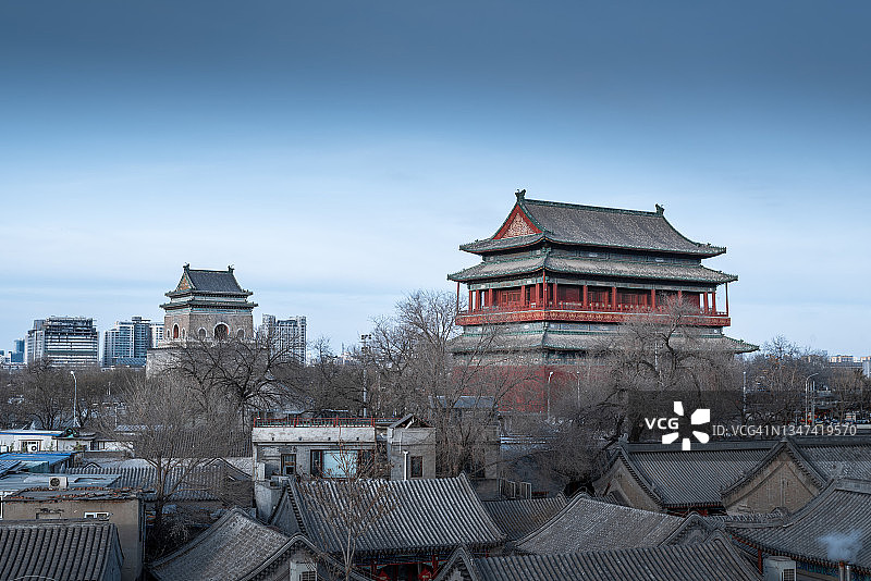 北京的钟鼓楼图片素材