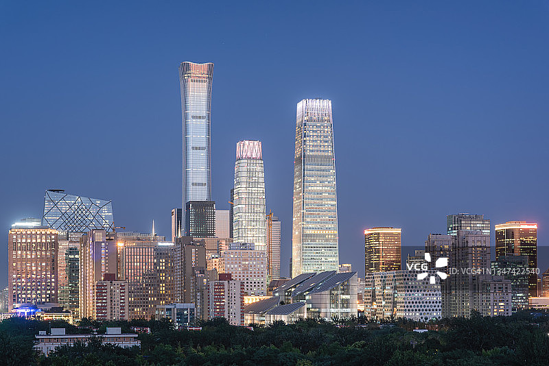 北京CBD夜景图片素材