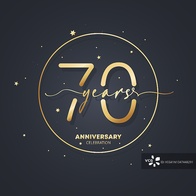 70周年纪念Logo模板，70岁生日，结婚周年纪念图标，潮流符号图像，矢量EPS 10，隔离背景图片素材