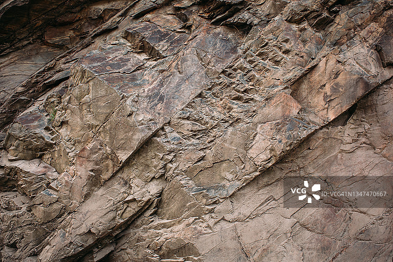 岩石表面的不同纹理和地层图片素材
