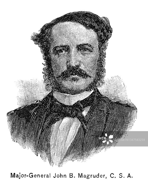 美国南方邦联军官约翰·班克黑德·马格鲁德肖像图片素材