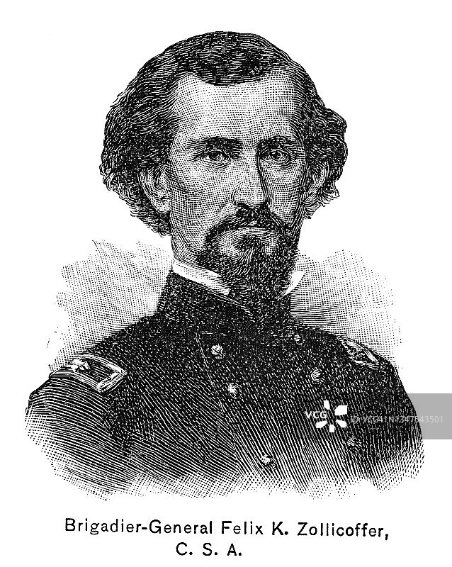 美国报人、政客和士兵费利克斯·柯克·佐利科弗肖像图片素材