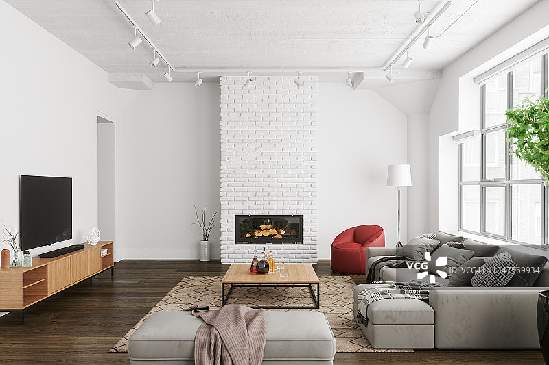 斯堪的纳维亚风格现代客厅图片素材