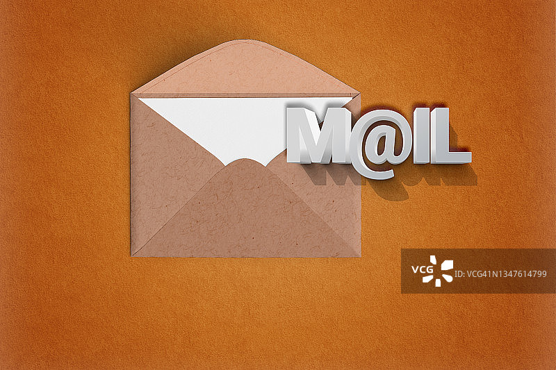 带有通知的黄色信封-电子邮件概念图片素材