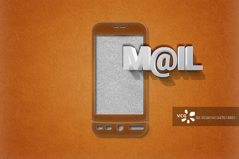 带有邮件通知的手机-电子邮件概念图片素材