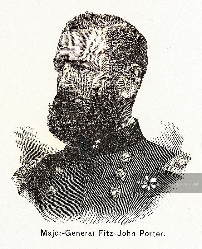 美国内战时期联邦将军菲茨·约翰·波特肖像图片素材