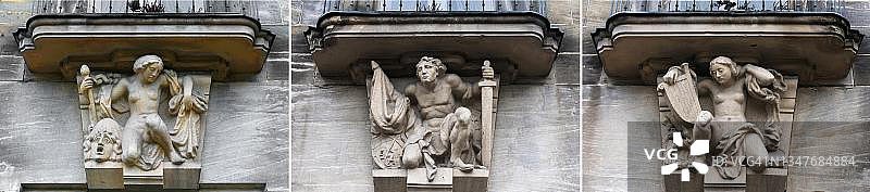 拜罗伊特市政厅高浮雕（德国巴伐利亚州上弗兰肯）图片素材