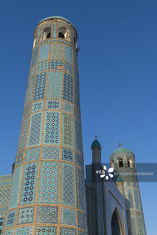 阿富汗马扎里沙里夫蓝色清真寺图片素材