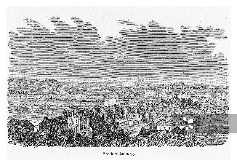 弗雷德里克斯堡战役后的雕刻插图图片素材