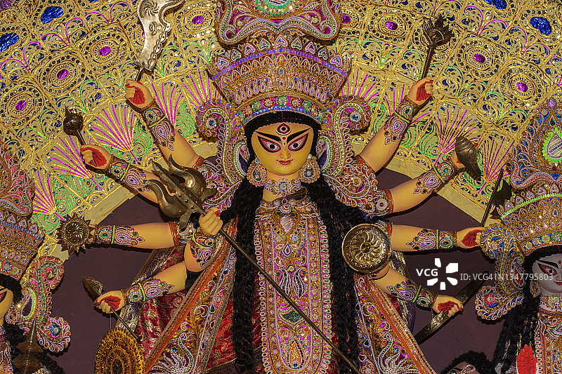 美丽的杜尔迦女神像图片素材