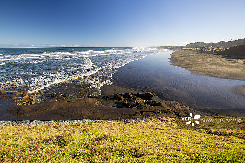 新西兰奥克兰西部的穆里怀海滩图片素材