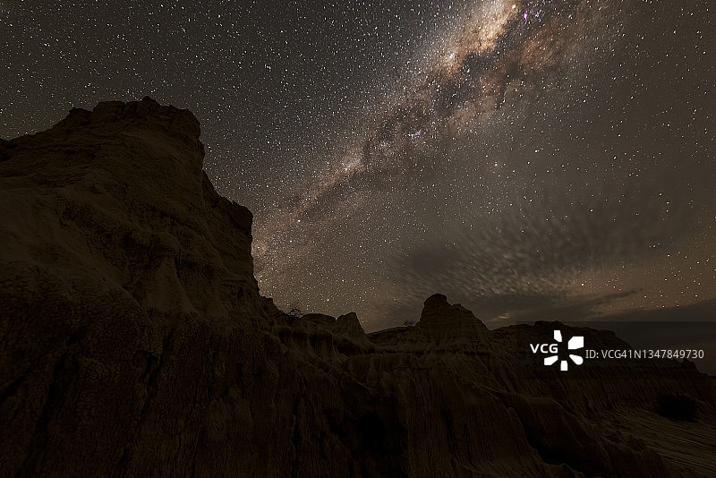 芒戈国家公园内中国长城上的银河图片素材