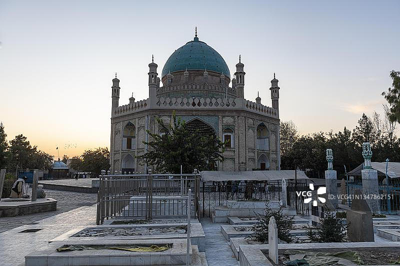 阿富汗坎大哈艾哈迈德·沙·杜兰尼陵墓的斗篷神殿图片素材