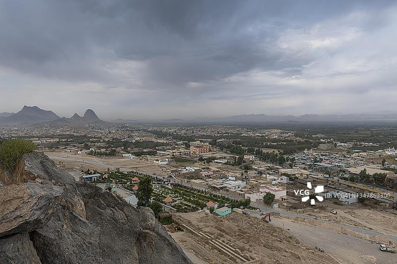从坎大哈四十步台阶俯瞰坎大哈，阿富汗图片素材