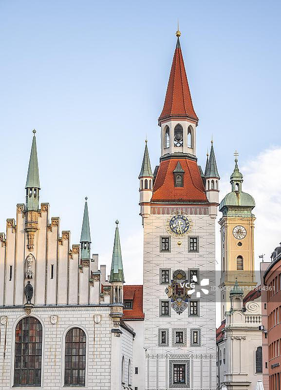 德国巴伐利亚慕尼黑玛利亚广场市中心的旧市政厅图片素材