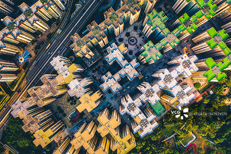 住宅楼无人机视角图片素材