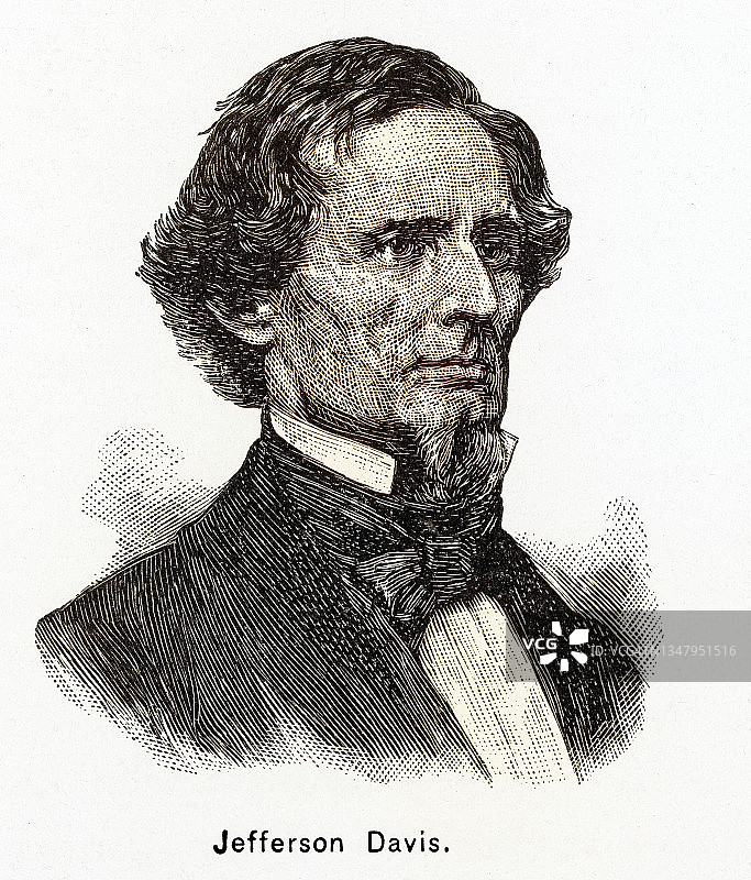 杰斐逊·戴维斯肖像（曾任美利坚联盟国总统，1861-1865）图片素材