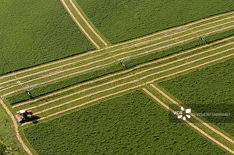 中心支轴式灌溉的圆形农田图片素材