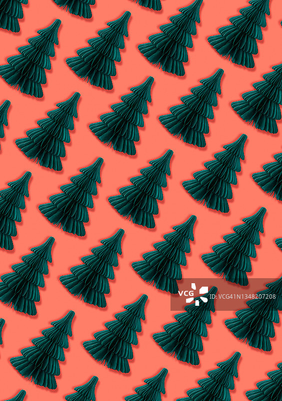 复古纸质圣诞树装饰品图片素材