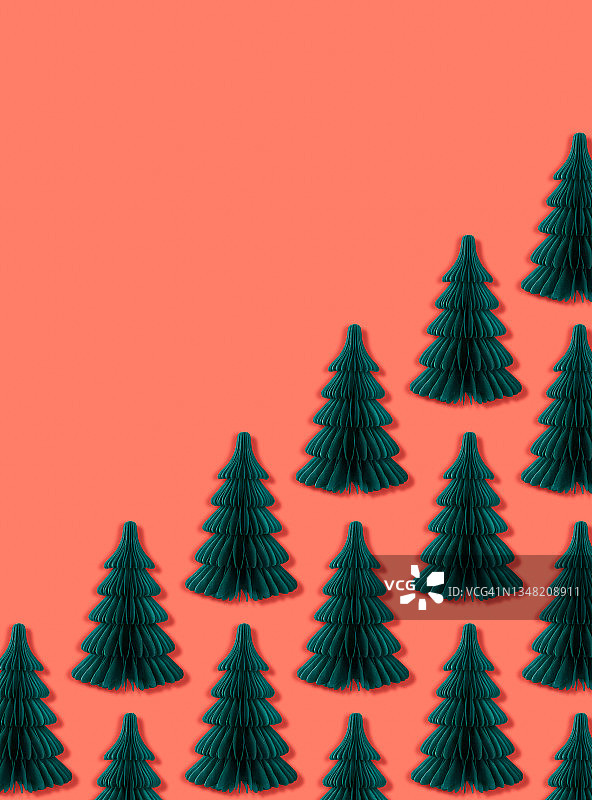 复古纸质圣诞树装饰品图片素材