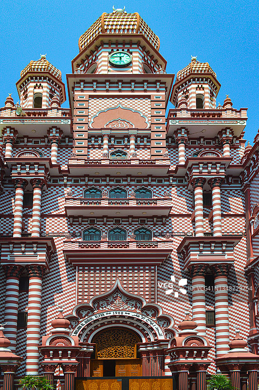 科伦坡标志性历史清真寺阿尔法尔贾米清真寺的精美建筑图片素材